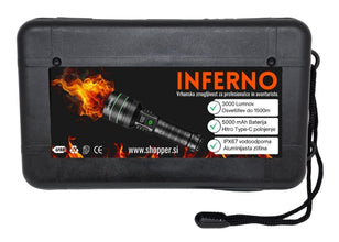 Ročna Baterijska LED  Svetilka INFERNO, 3000lumnov, 5000mAh, 1500m Dometa