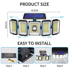 Solarna varnostna luč na senzor s 300 LED IP65 z daljinskim upravljalnikom